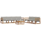 Conjunto de sofás de exterior 8 pcs Gris Natural y Claro