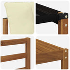 Conjunto de sofás de exterior con cojín 9 pcs Natural y Crema