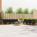 Conjunto de sofás de exterior con cojín 9 pcs Natural y negro
