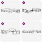 Conjunto de sofás de exterior con cojín 9 pcs Natural y negro