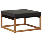 Conjunto de sofás de exterior con cojín 4 pcs Natural y negro