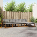 Conjunto de sofás de exterior 5 pcs Gris Natural y Claro