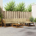 Conjunto de sofás de exterior 6 pcs Blanco y Crema
