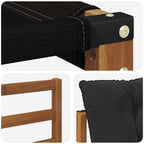 Conjunto de sofás de exterior con cojín 4 pcs Natural y negro