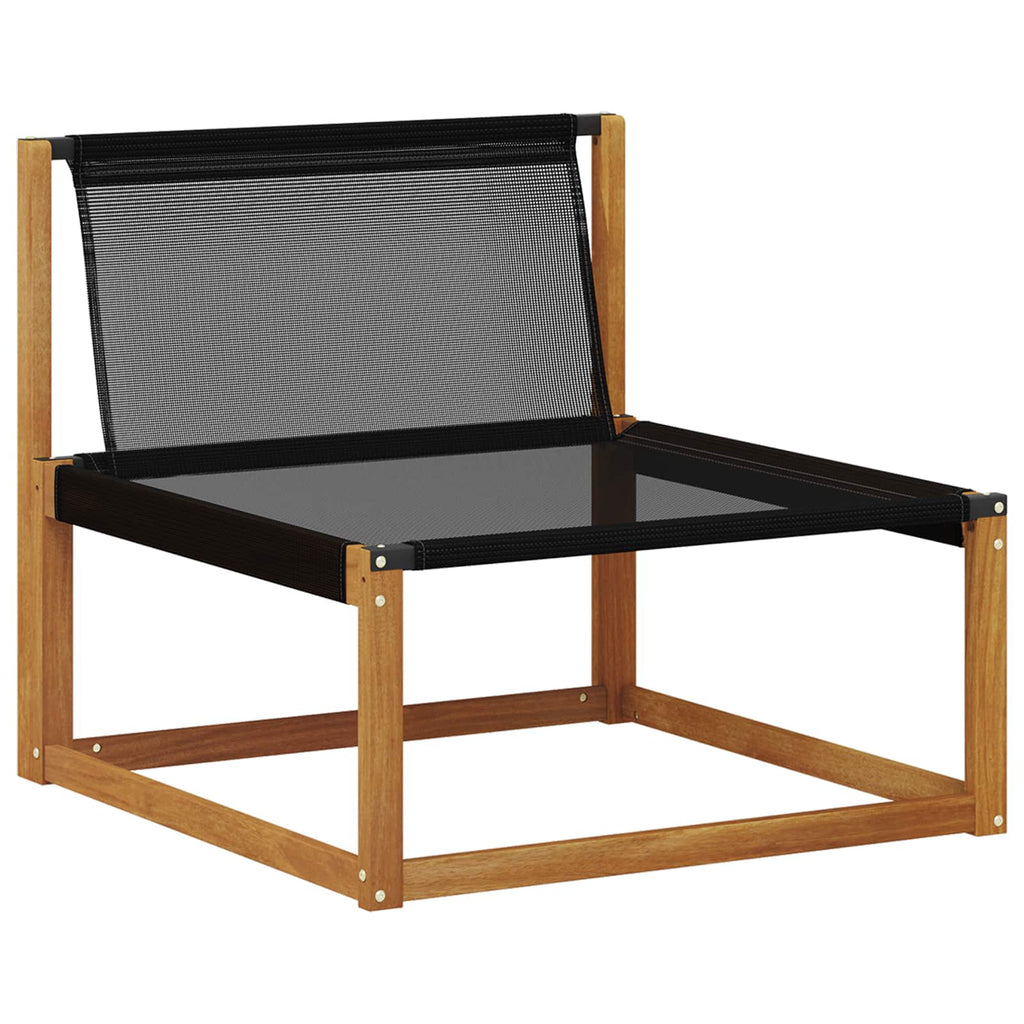 Conjunto de sofás de exterior con cojín 4 pcs Natural y negro