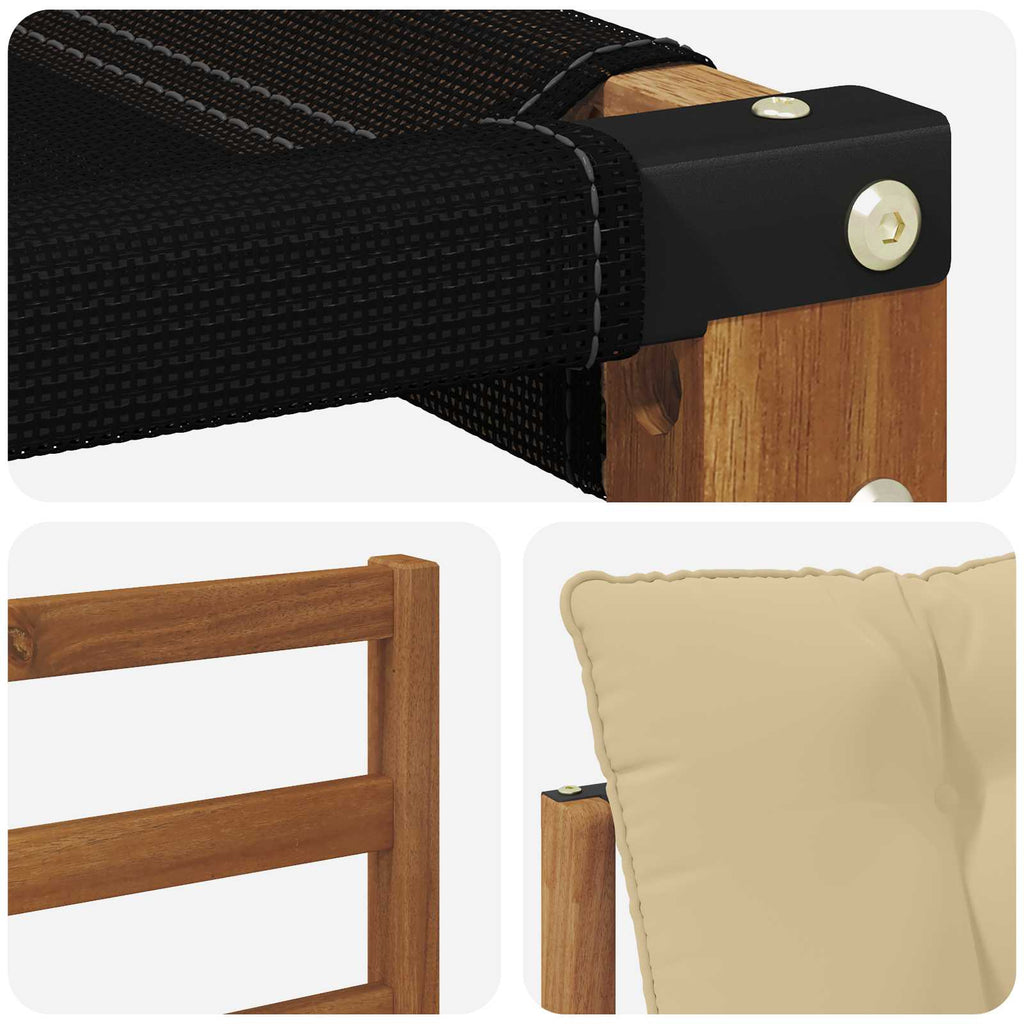 Conjunto de sofás de exterior con cojín 4 pcs Natural y Beige