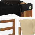Conjunto de sofás de exterior con cojín 4 pcs Natural y Beige