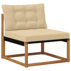 Conjunto de sofás de exterior con cojín 4 pcs Natural y Beige