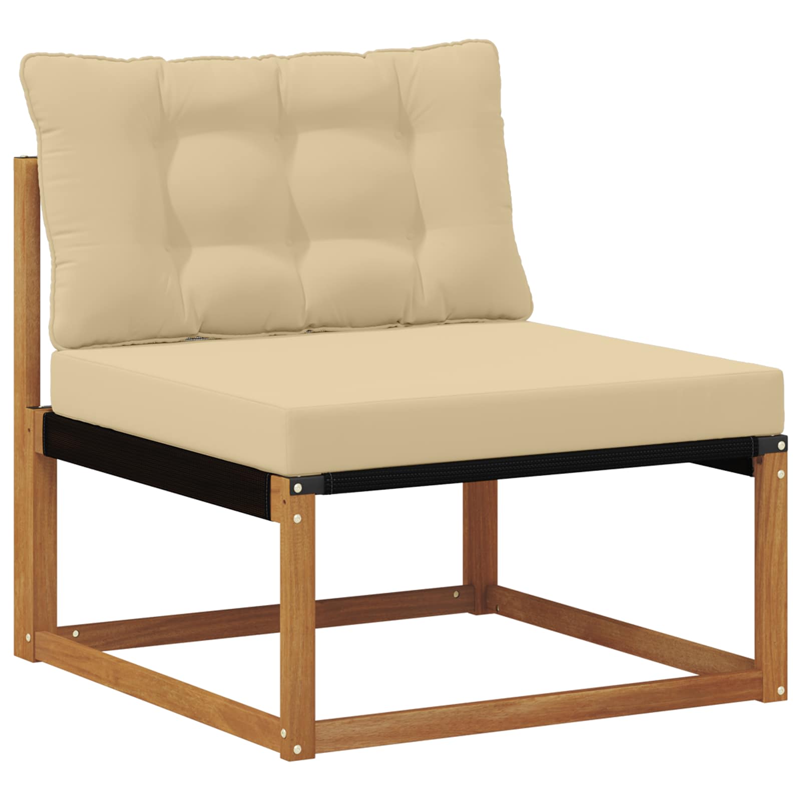 Conjunto de sofás de exterior con cojín 4 pcs Natural y Beige