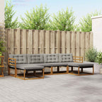 Conjunto de sofás de exterior 6 pcs Gris Natural y Claro