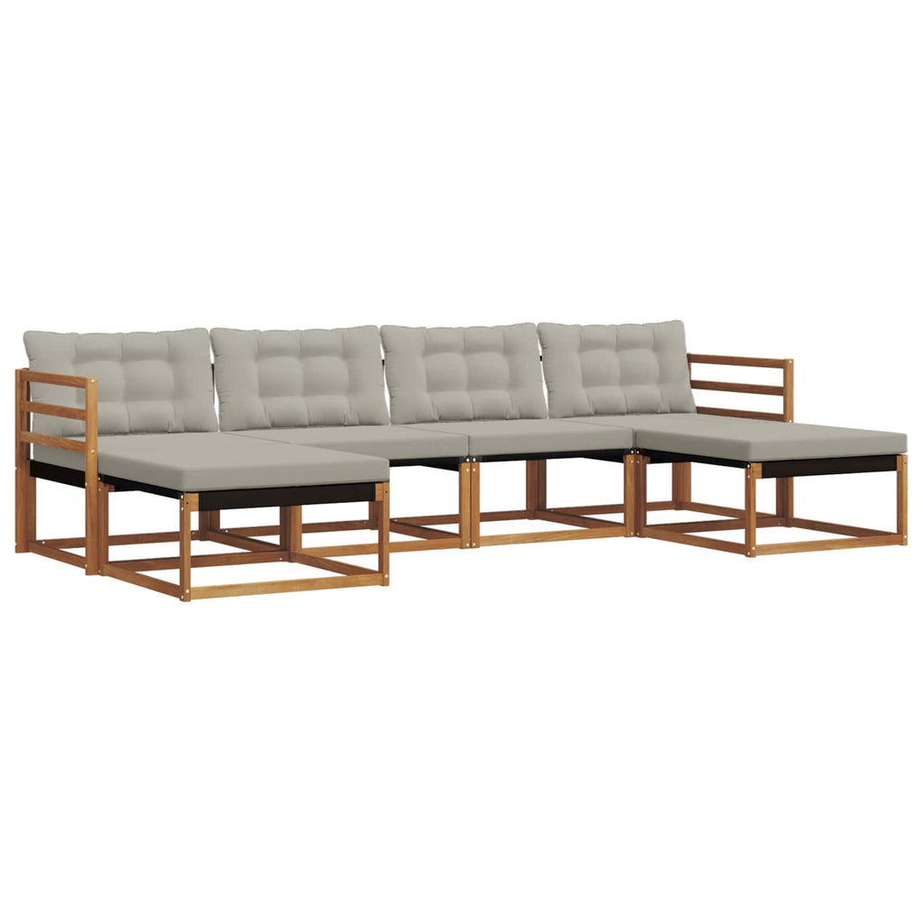 Conjunto de sofás de exterior 6 pcs Gris Natural y Claro