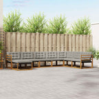Conjunto de sofás de exterior 8 pcs Blanco y Gris Claro
