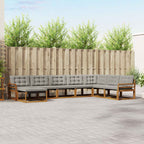 Conjunto de sofás de exterior 8 pcs Blanco y Gris Claro
