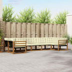 Conjunto de sofás de exterior con cojín 7 pcs Natural y Crema