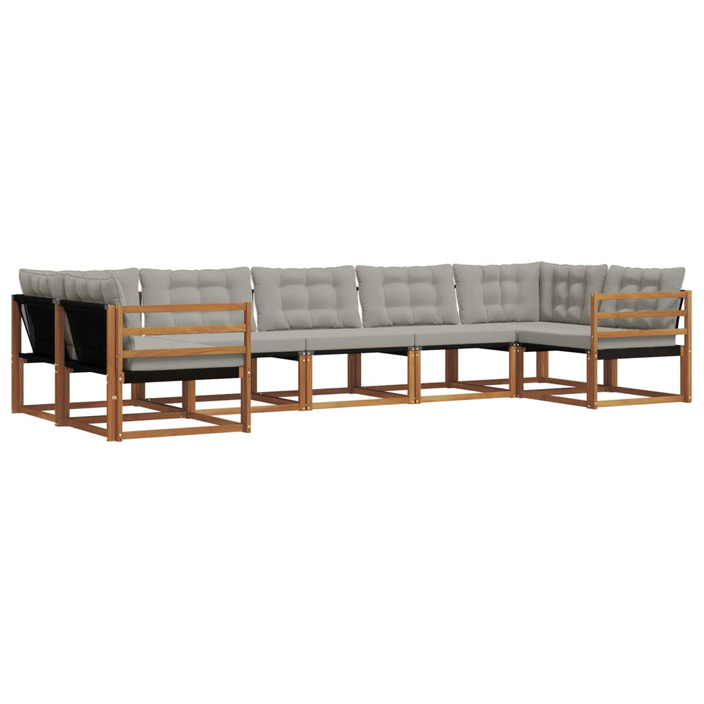 Conjunto de sofás de exterior 7 pcs Gris Natural y Claro