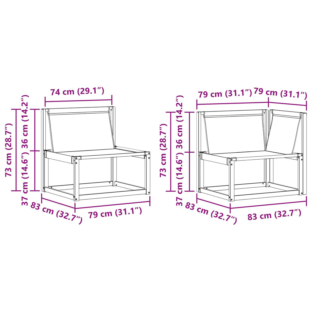 Conjunto de sofás de exterior 7 pcs Gris Natural y Claro