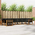 Conjunto de sofás de exterior con cojín 7 pcs Natural y negro