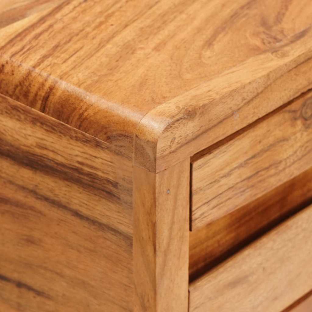 Mesa Consola Marrón 110 x 30 x 80 cm Madera de Acacia Sólida
