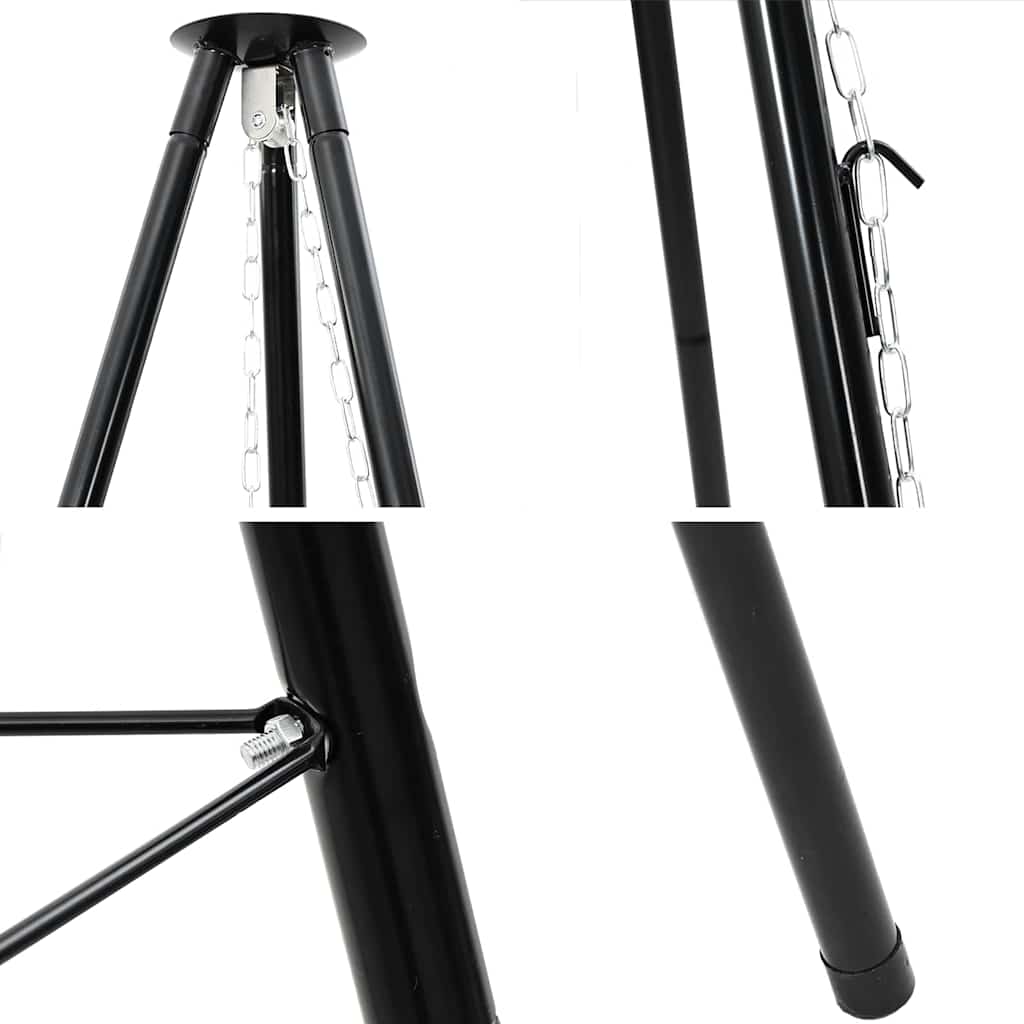 Trípode para Fogata 2 pcs Negro Acero