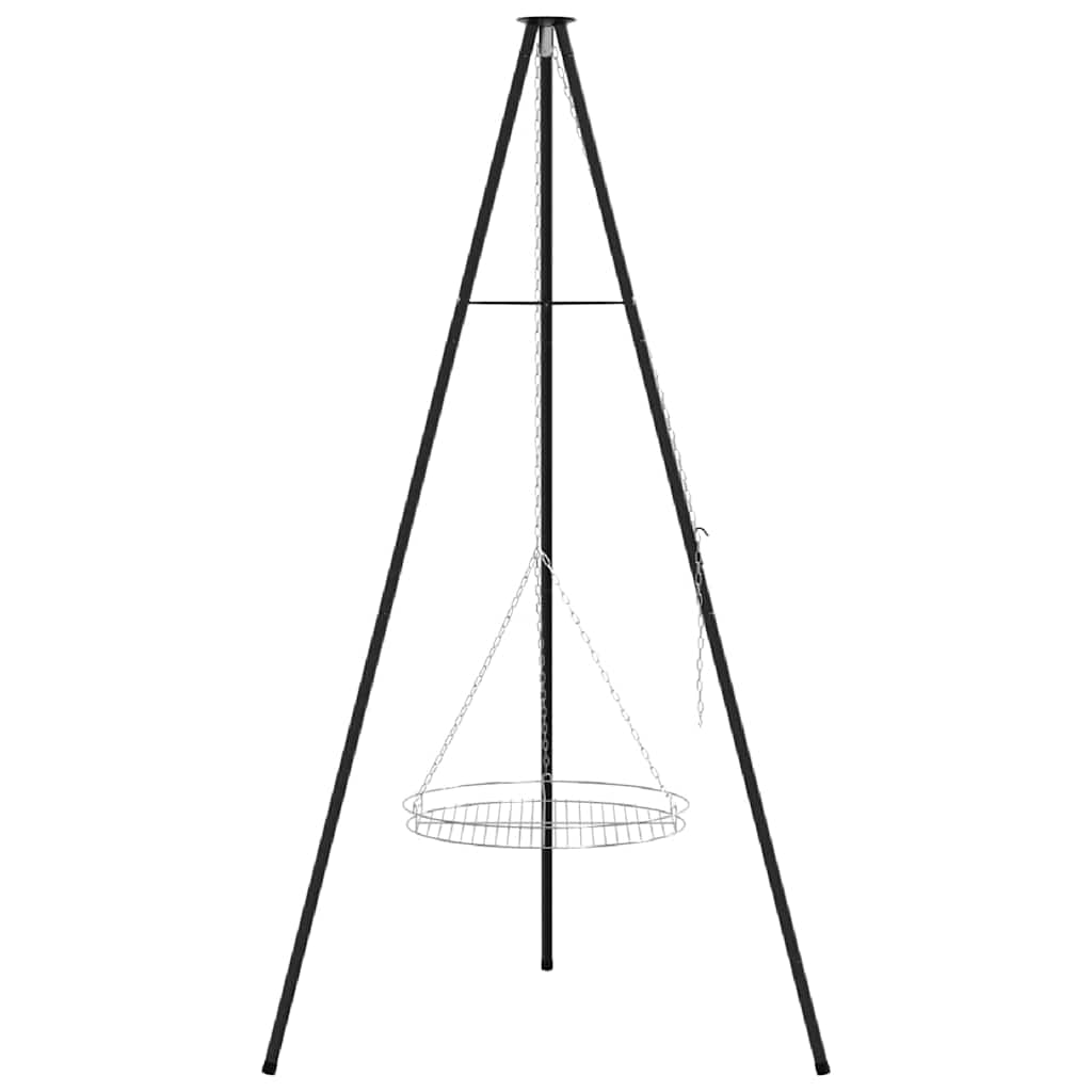 Trípode para Fogata 2 pcs Negro Acero