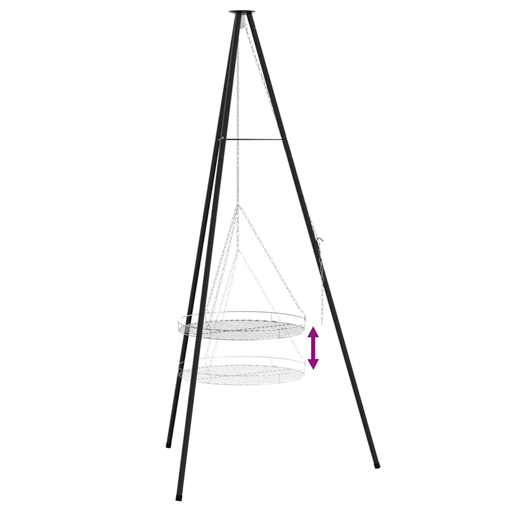 Trípode para Fogata 2 pcs Negro Acero