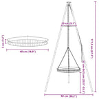 Trípode para Fogata 2 pcs Negro Acero