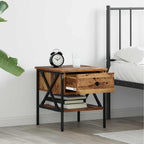 Armario de Noche con cajón 2 pcs Madera vieja 40 x 42 x 45 cm