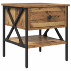 Armario de Noche con cajón 2 pcs Madera vieja 40 x 42 x 45 cm