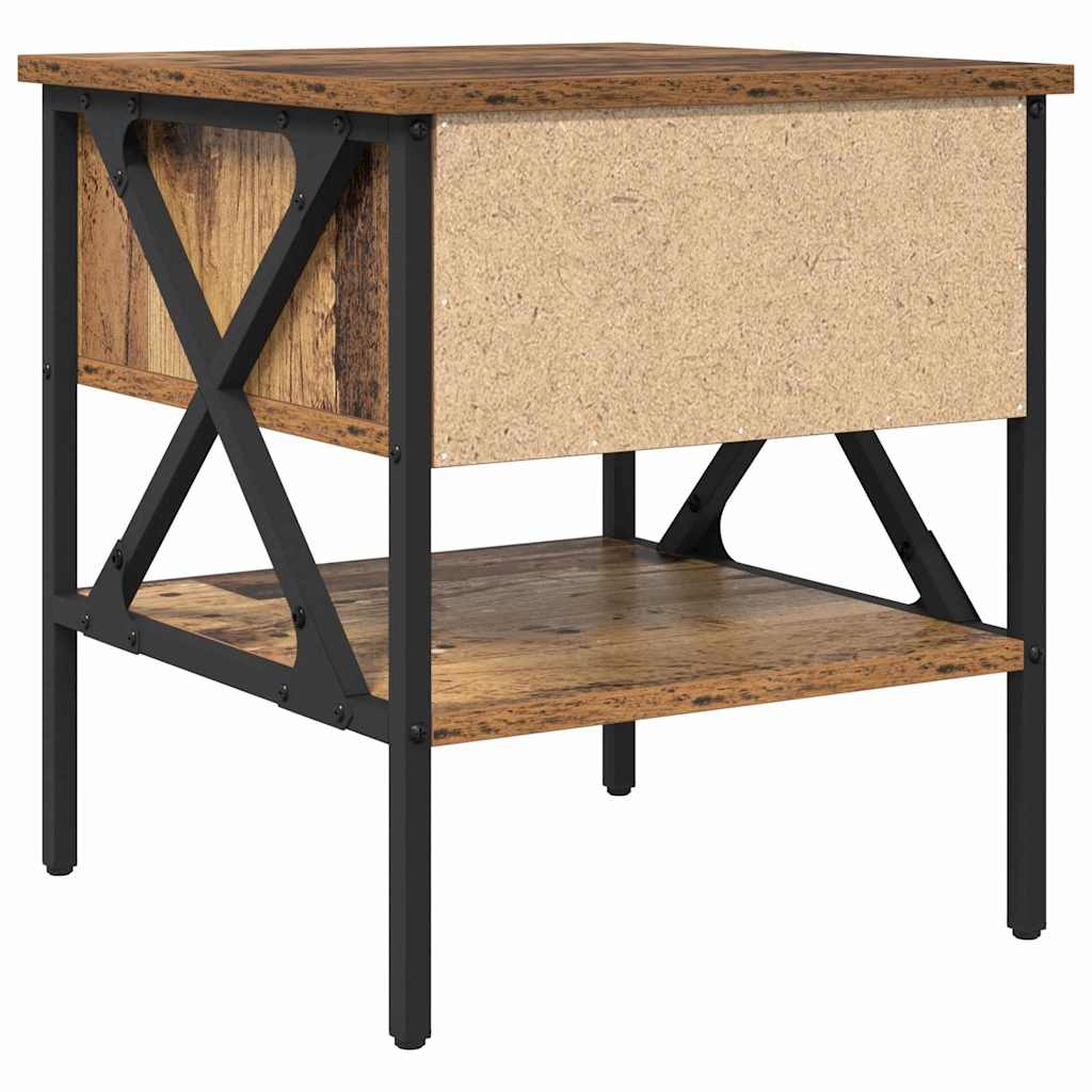 Armario de Noche con cajón 2 pcs Madera vieja 40 x 42 x 45 cm