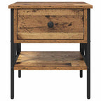 Armario de Noche con cajón 2 pcs Madera vieja 40 x 42 x 45 cm