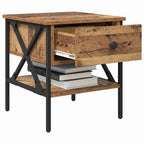 Armario de Noche con cajón 2 pcs Madera vieja 40 x 42 x 45 cm