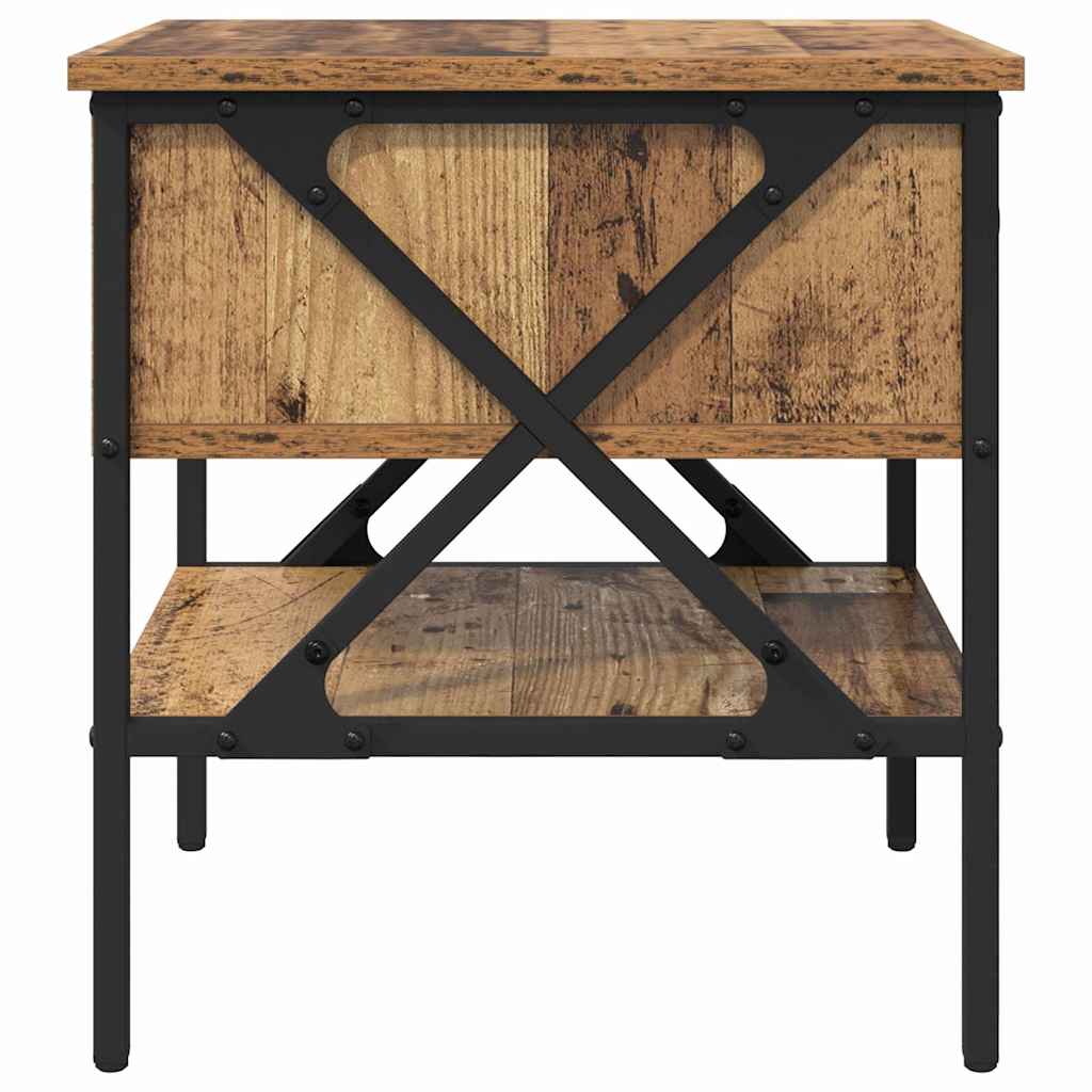 Armario de Noche con cajón 2 pcs Madera vieja 40 x 42 x 45 cm