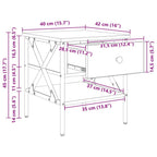 Armario de Noche con cajón 2 pcs Madera vieja 40 x 42 x 45 cm