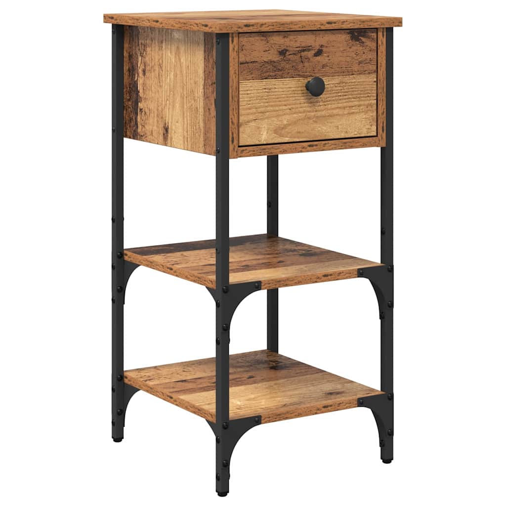 Armario de Noche con cajón 2 pcs Marrón 33.5 x 36 x 70 cm
