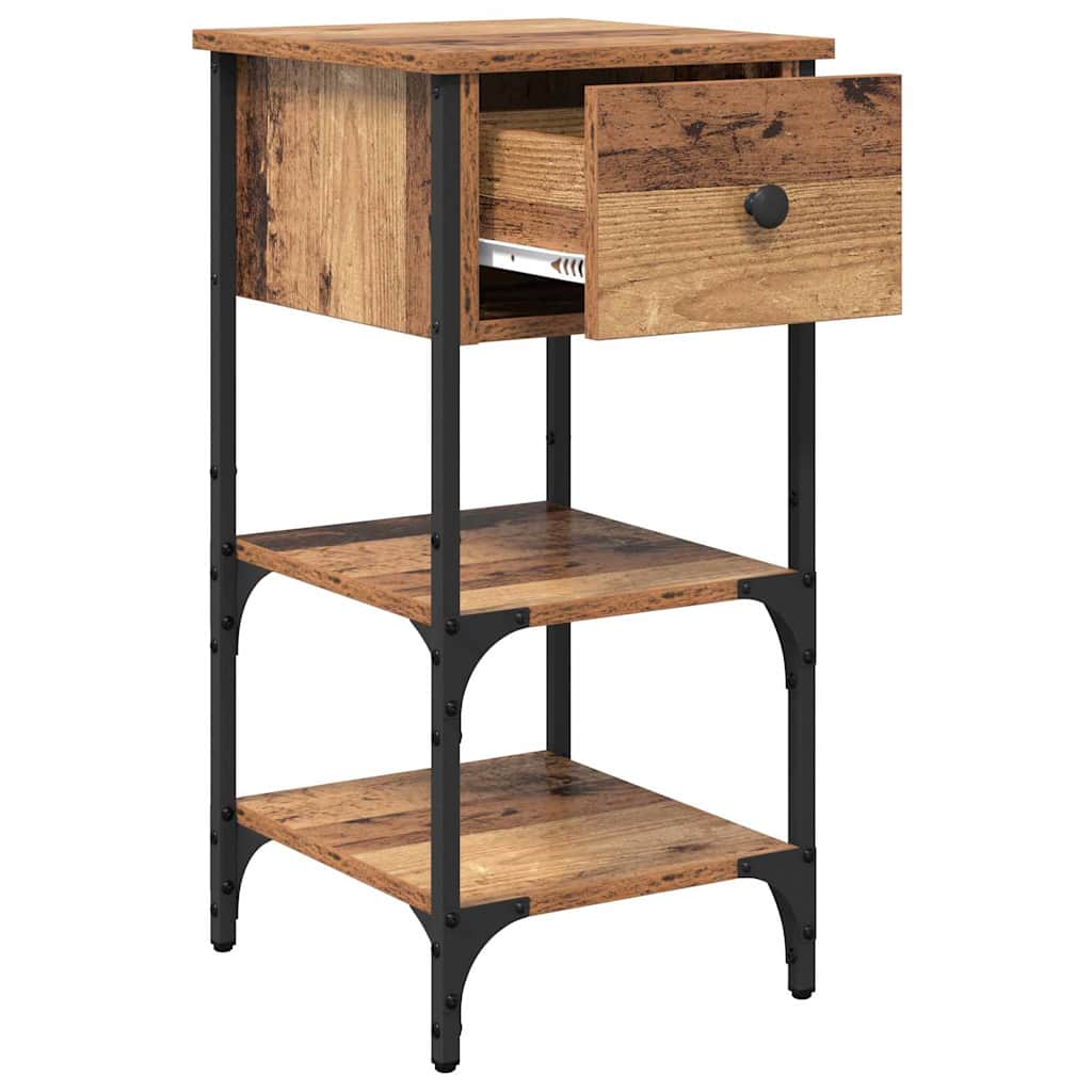 Armario de Noche con cajón 2 pcs Marrón 33.5 x 36 x 70 cm