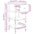 Armario de Noche con cajón 2 pcs Marrón 33.5 x 36 x 70 cm