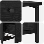 Armario de Noche con cajón 2 pcs Roble negro 30 x 60 x 60 cm