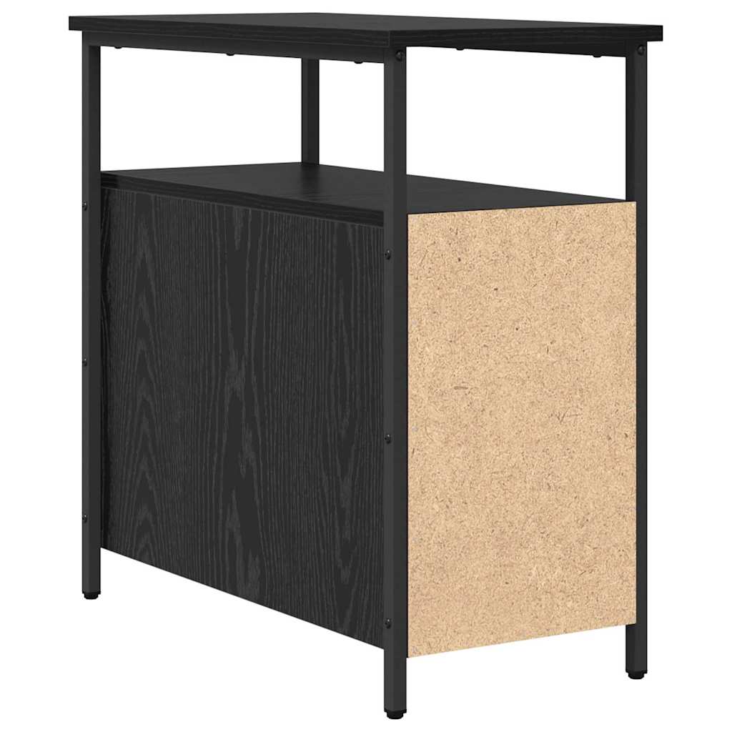 Armario de Noche con cajón 2 pcs Roble negro 30 x 60 x 60 cm