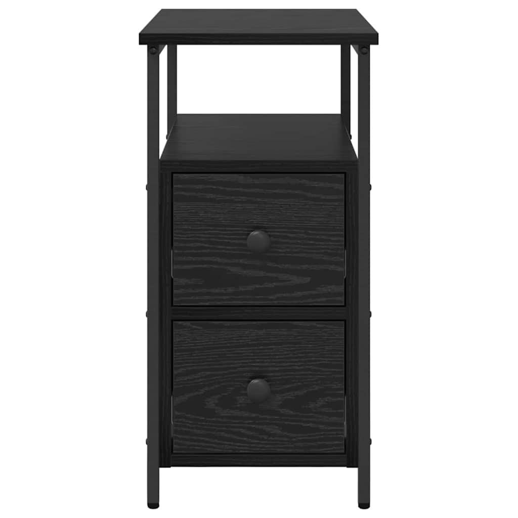 Armario de Noche con cajón 2 pcs Roble negro 30 x 60 x 60 cm