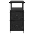 Armario de Noche con cajón 2 pcs Roble negro 30 x 60 x 60 cm