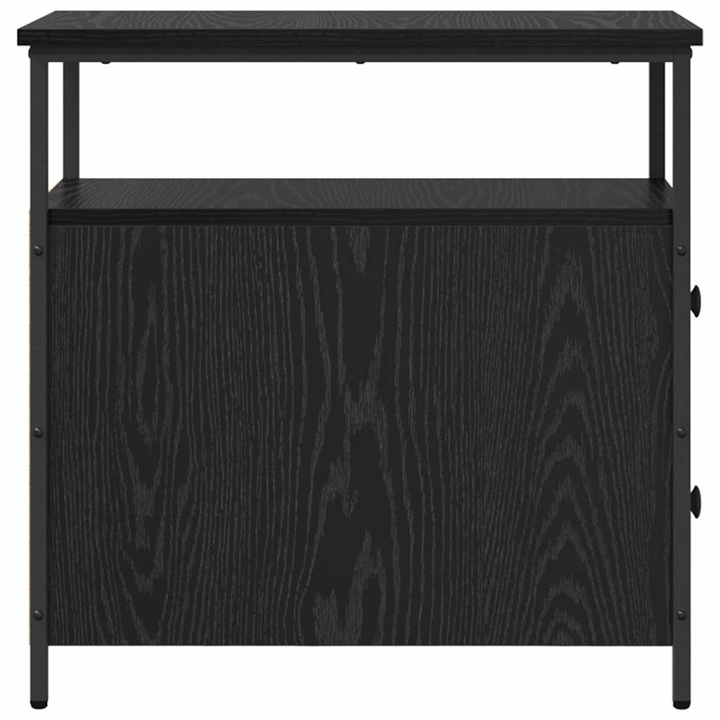 Armario de Noche con cajón 2 pcs Roble negro 30 x 60 x 60 cm
