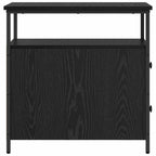 Armario de Noche con cajón 2 pcs Roble negro 30 x 60 x 60 cm