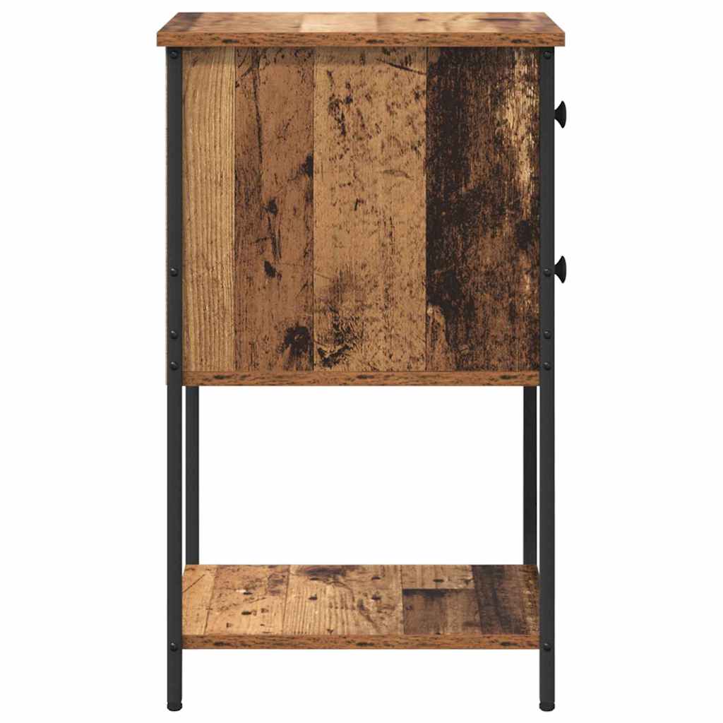 Armario de Noche con cajón 2 pcs Madera vieja 32 x 42 x 70 cm