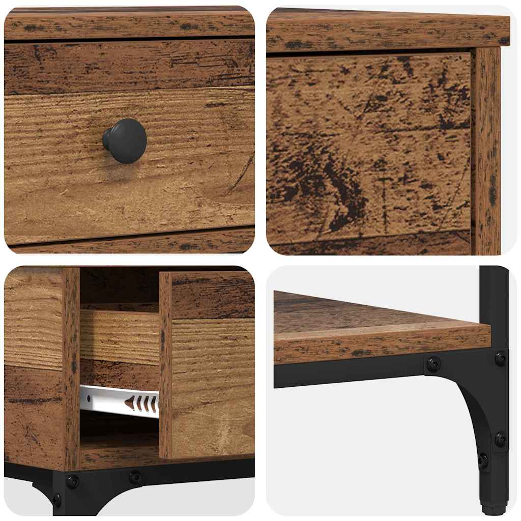 Mesa Consola con cajón Madera vieja 75 x 34,5 x 75 cm