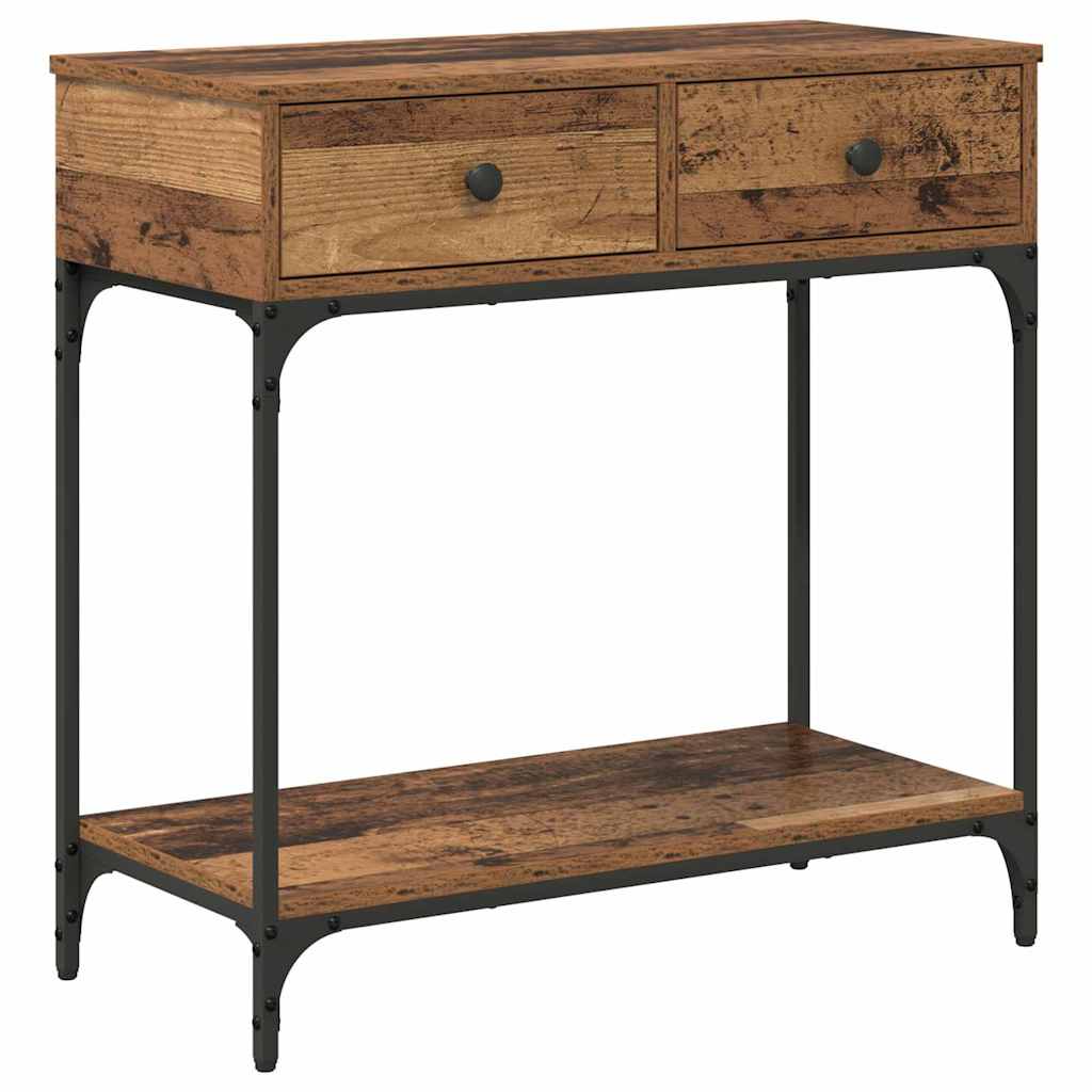 Mesa Consola con cajón Madera vieja 75 x 34,5 x 75 cm
