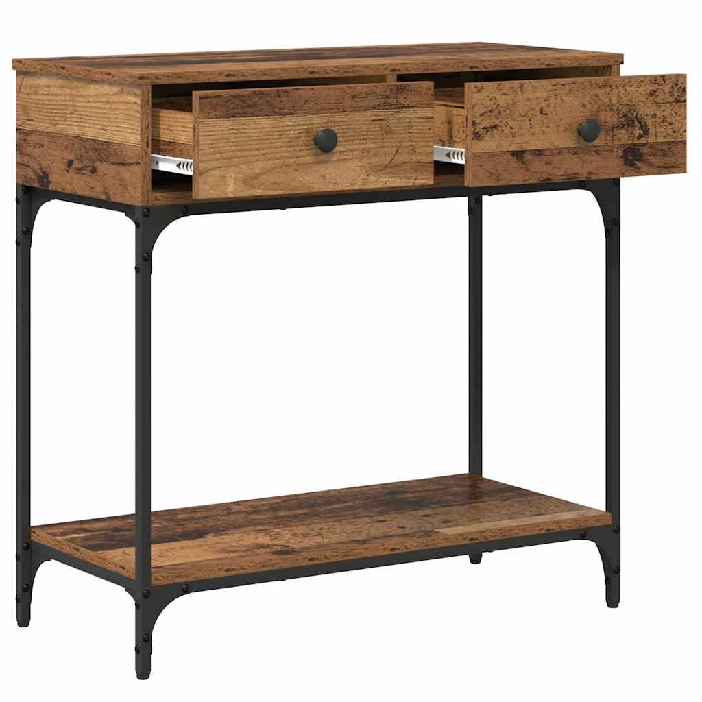 Mesa Consola con cajón Madera vieja 75 x 34,5 x 75 cm