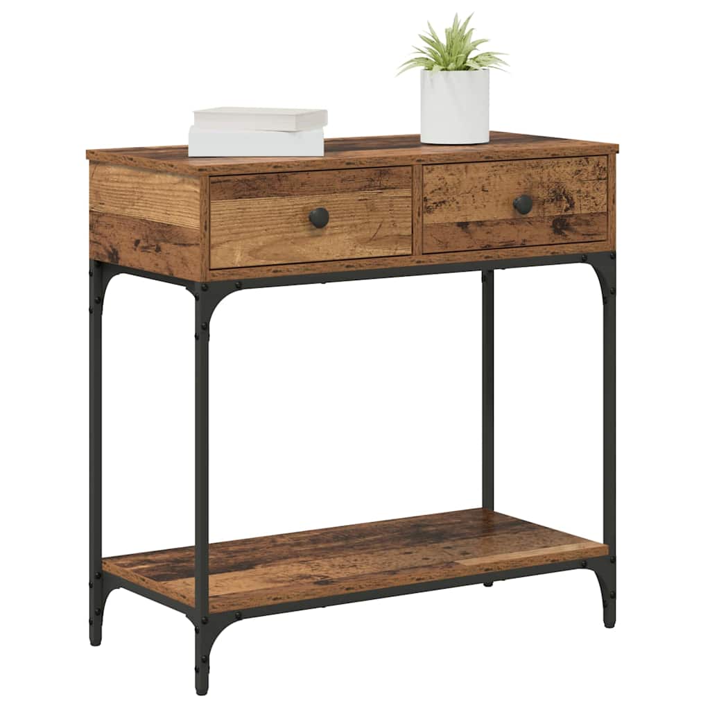 Mesa Consola con cajón Madera vieja 75 x 34,5 x 75 cm
