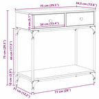 Mesa Consola con cajón Madera vieja 75 x 34,5 x 75 cm