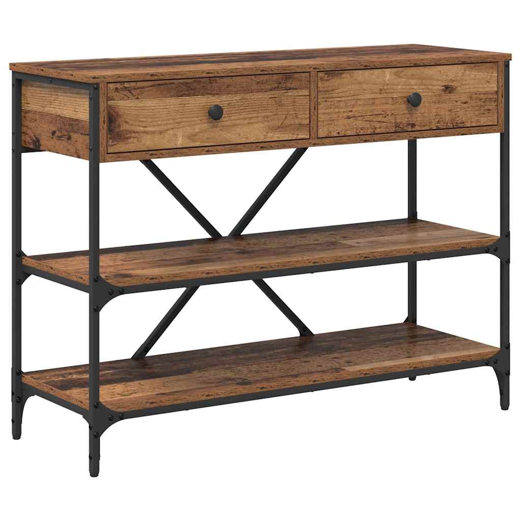 Mesa Consola con cajón Marrón 100 x 34,5 x 75 cm Madera