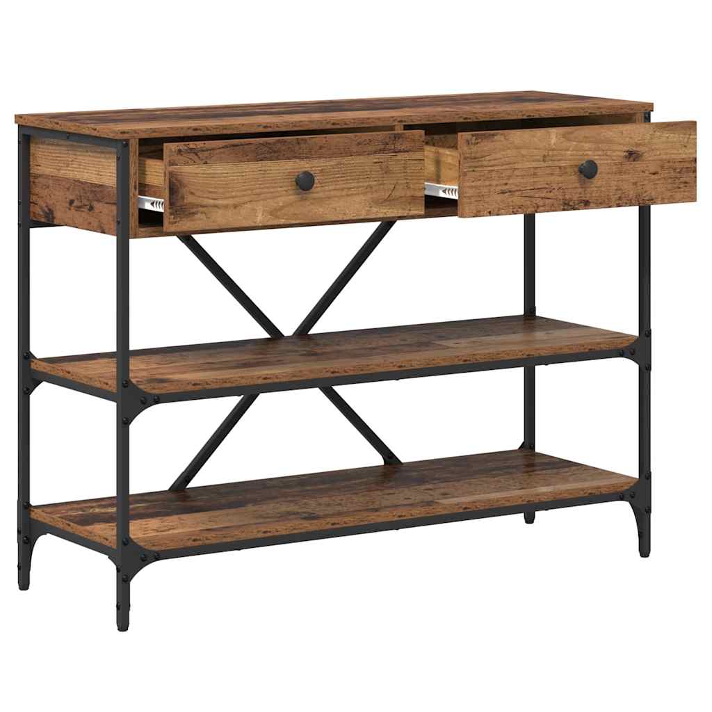 Mesa Consola con cajón Marrón 100 x 34,5 x 75 cm Madera